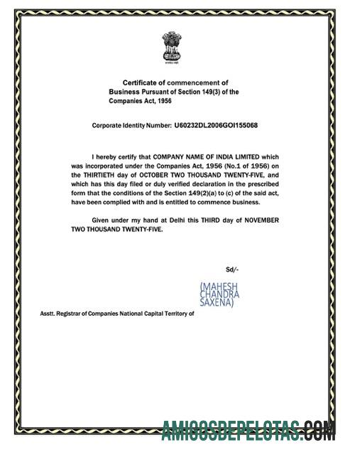 Modelo realista de certificado de formatura da Índia em Word e PDF